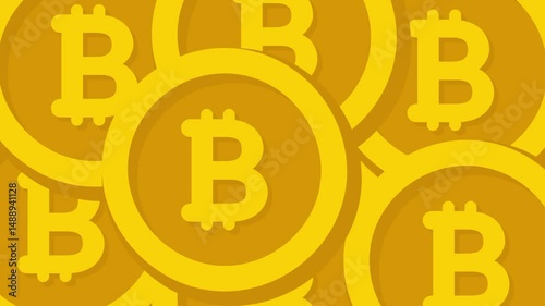 Animated bitcoin. Cryptocurrency, crypto icon, symbol. Business, finance, deposit, savings design concept. Slow motion vector animation, motion graphic video. Isolated green white background