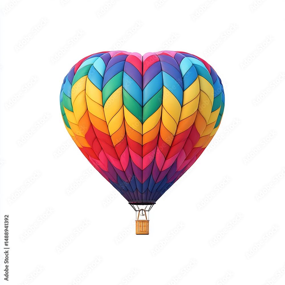 Naklejka premium Heart Balloon Floating in Sky