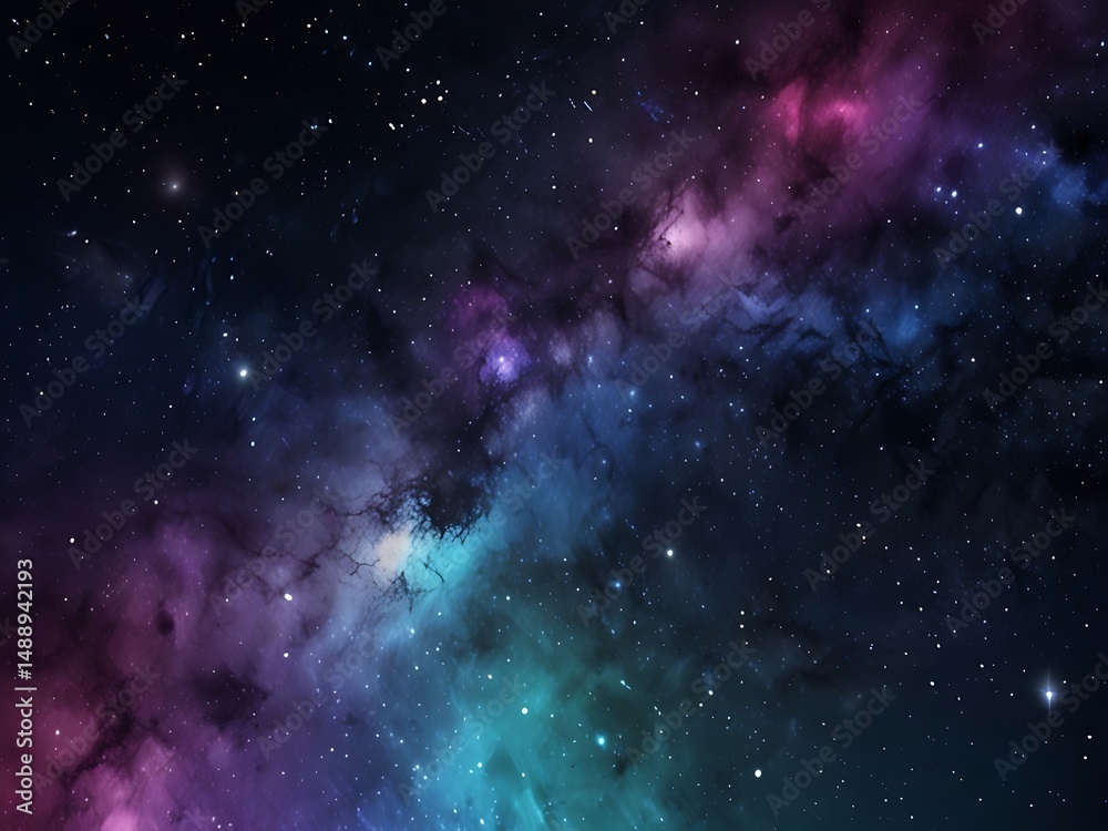 Fototapeta premium Colorful Abstract Galaxy Background – Dreamy Cosmic Scene with Starry Sky