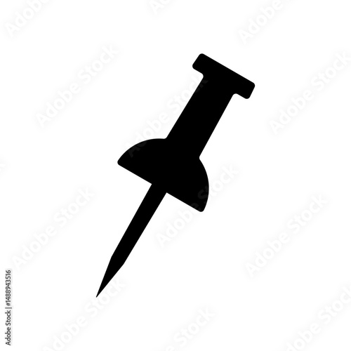 Pin silhouette. Stationary pin icon