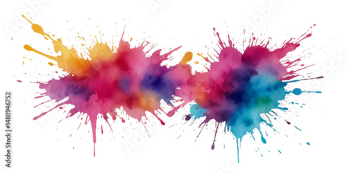 Colorful smoke rainbow holi painted fog festival background. Colorful rainbow paint color smoke cloud explosion isolated on transparent background.