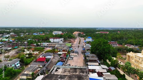 Aerial Forward Ascending Scenic View Of City Landscape - Khlong Mai, Thailand