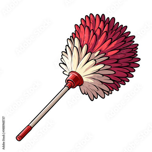 Duster Mop Up Red White