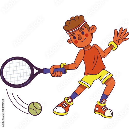 Professional Tennis Athlete Playing on Court