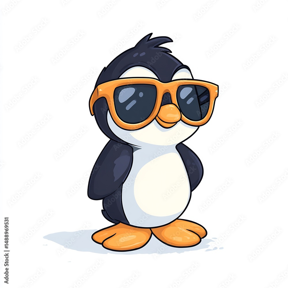 Obraz premium Hip-Hop Penguin Wearing Cool Glasses