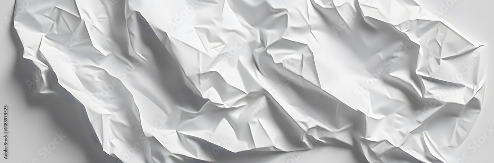 Obraz premium Deep creases and wrinkles texture a crumpled white poster , poster, texture