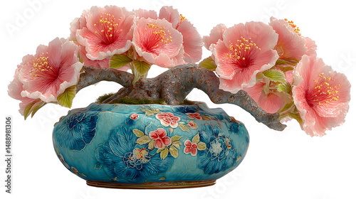 Artificial Pink Flower Arrangement in Decorative Pot