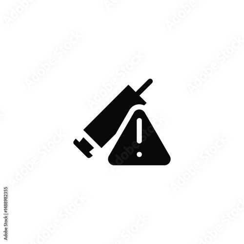 vaccination alert solid icon vector design good for web or mobile app
