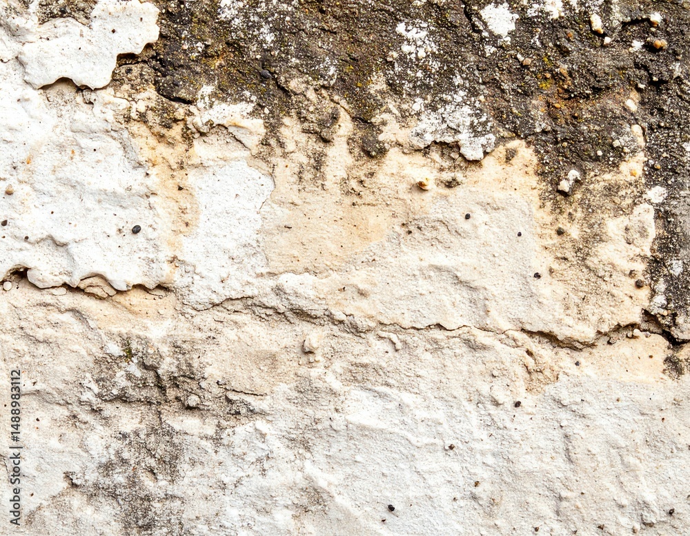 Naklejka premium Rough beige and dark brown textured wall surface with erosion patterns