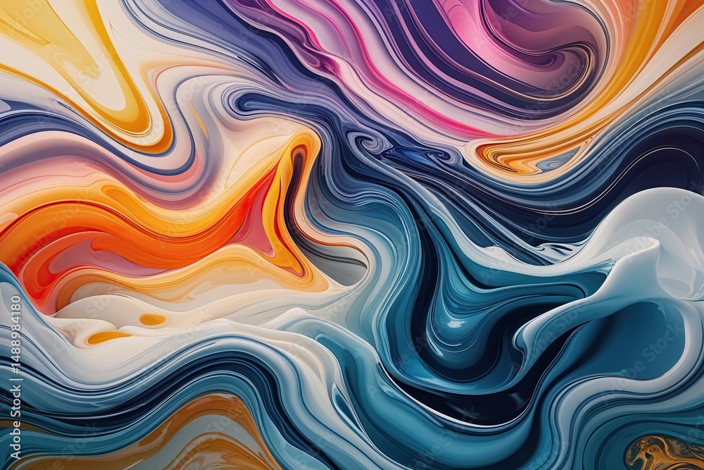 Obraz premium Whimsical Fluid Design with Dynamic Swirl Patterns