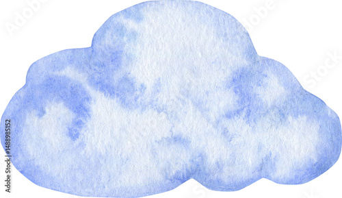 Soft delicate cloud in blue shades isolated on a white background, children's,for wallpaper, books,packaging,birthdays