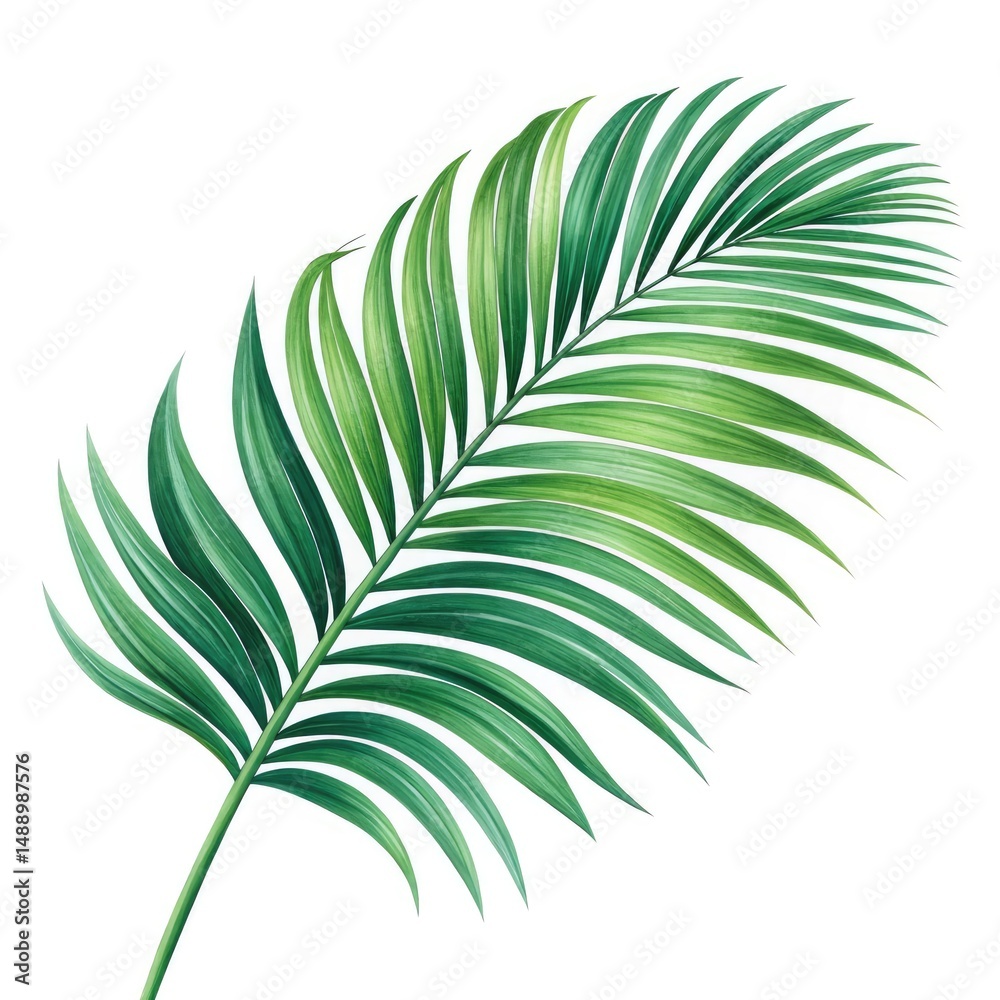 Obraz premium green leaf vector illustration on white background