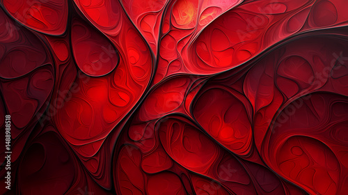 Abstract red texture background with organic patterns and rich color variations. [Subterranean Echo] | Murmur Depth | layered tone. Illustration