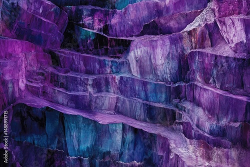 Wallpaper Mural Vibrant purple and blue rock face Torontodigital.ca