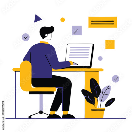 Illustrative Depiction of the Concept of Typing with Six Highlighted Keys