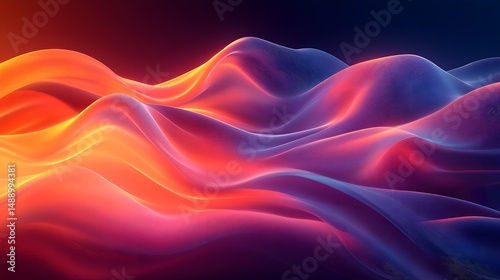 Wallpaper Mural abstract background with a wavy pattern of orange and blue Torontodigital.ca