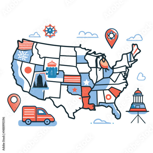 Illustrative Map Depicting the Geographic Zones of the United States