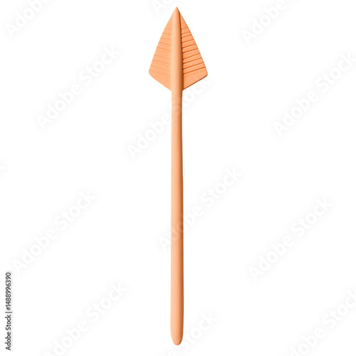 Minimal Arrow with a Simple Form in Pastel Peach Color Isolated on Transparent Background
