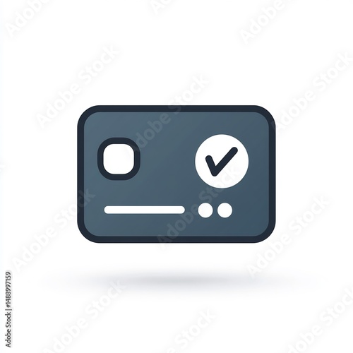 credit card with checkmark for secure payment  photo