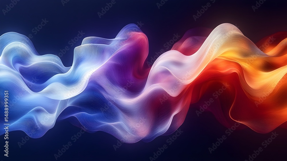 Obraz premium image of a colorful wave of smoke against a dark background
