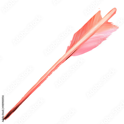 Artistic Arrow with Creative Brush Strokes in Soft Isolated on Transparent Background