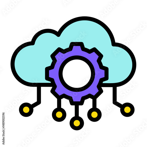 Cloud Computing  Icon Element For Design	