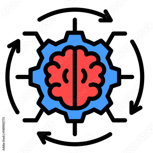 Machine Learning  Icon Element For Design	