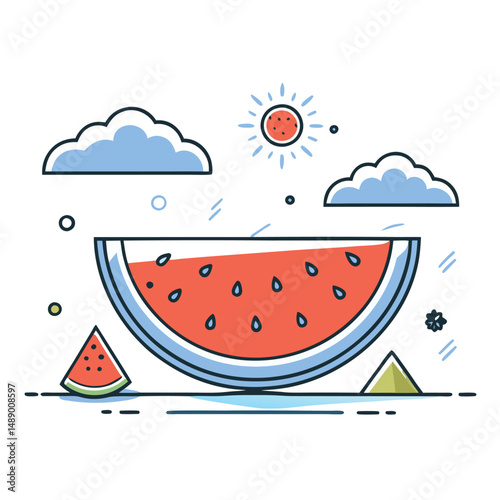 Vibrant Watermelon Slice Isolated on White Background for Fruit and Nutrition Concepts