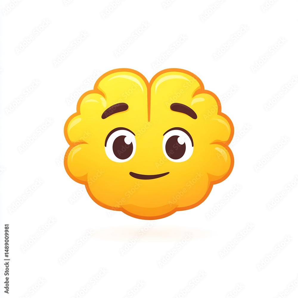 Obraz premium Genius Brain Emoji Showing Intelligence