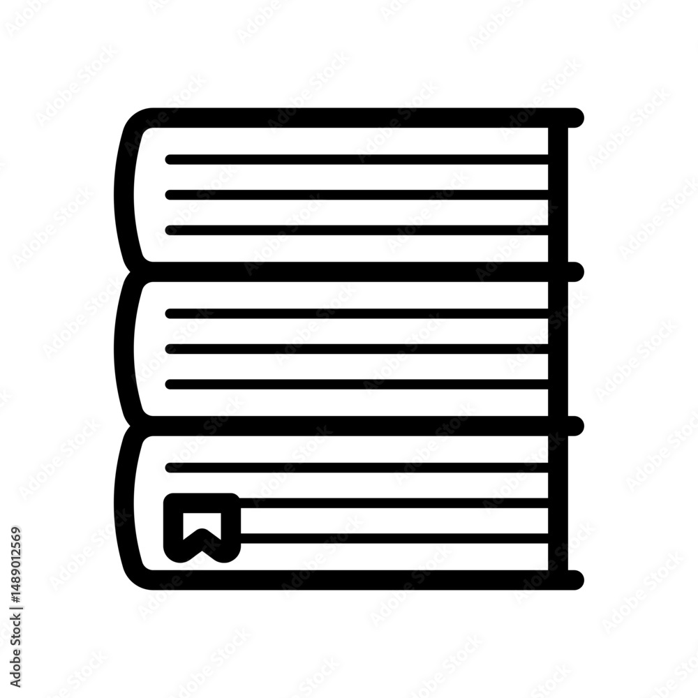 Various Book Outline Icon in Minimalist Style Various Book Outline Icon in Minimalist Style
