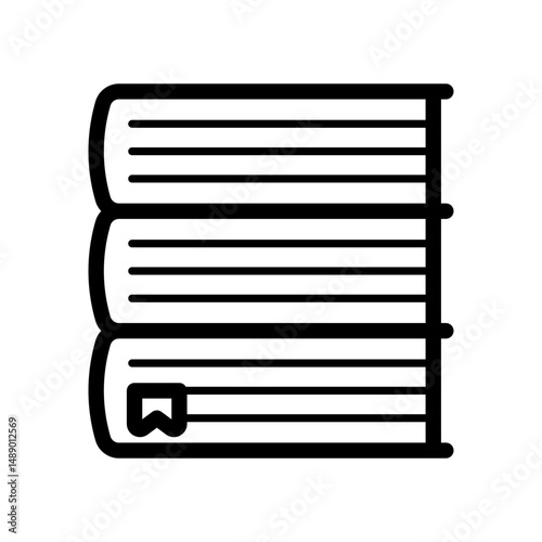 Various Book Outline Icon in Minimalist Style