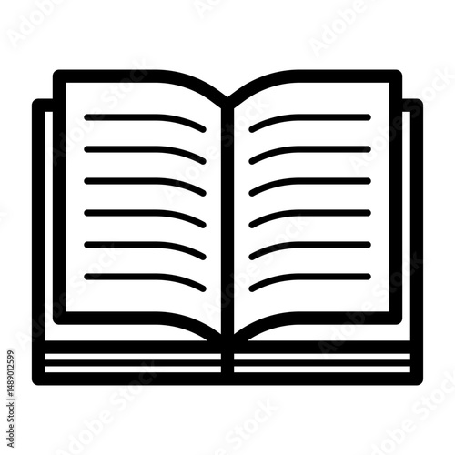 Various Book Outline Icon in Minimalist Style