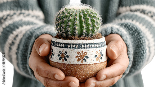Holding a Small Cactus in Hands