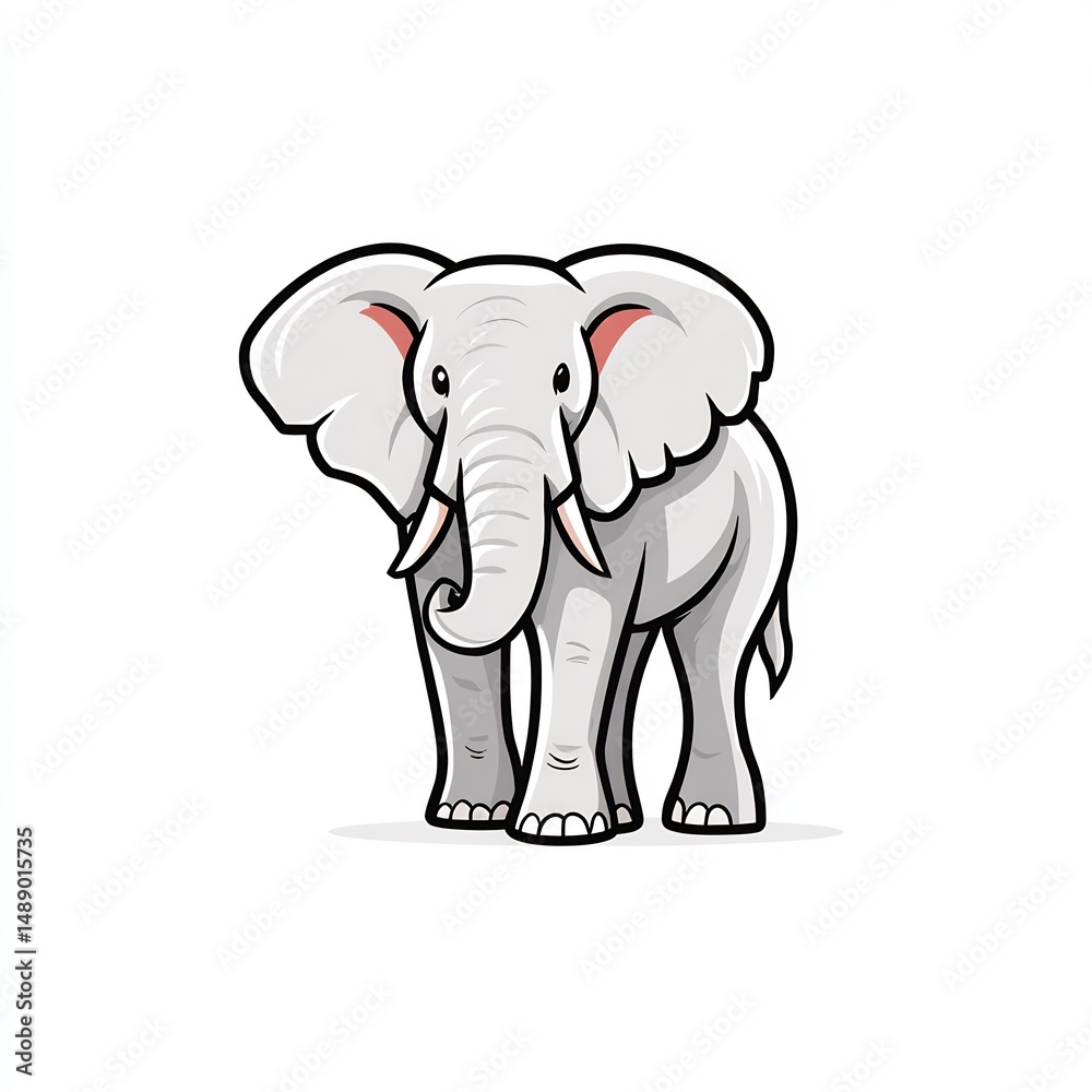 Fototapeta premium Elephant with Raised Trunk