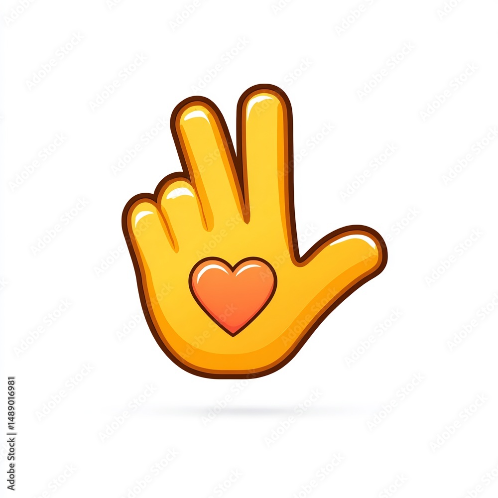 Fototapeta premium hand heart gesture emoji