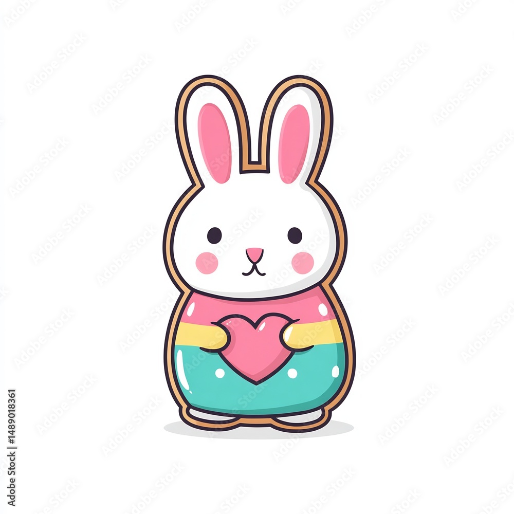 Obraz premium Bunny-Shaped Easter Cookie with Icing
