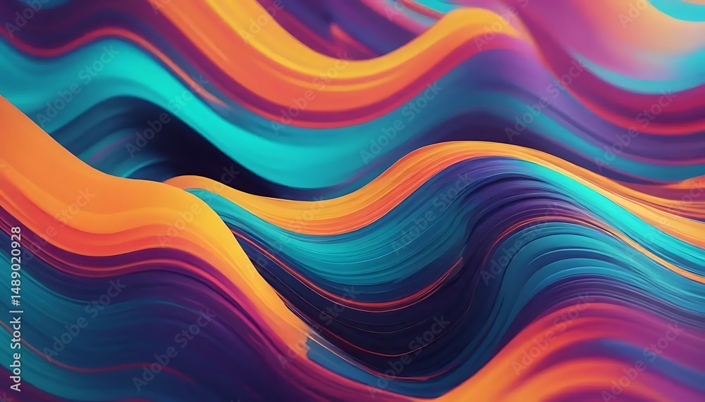 Fototapeta premium Abstract layered curves display dynamic interplay of color, creating visual depth and vibrancy.