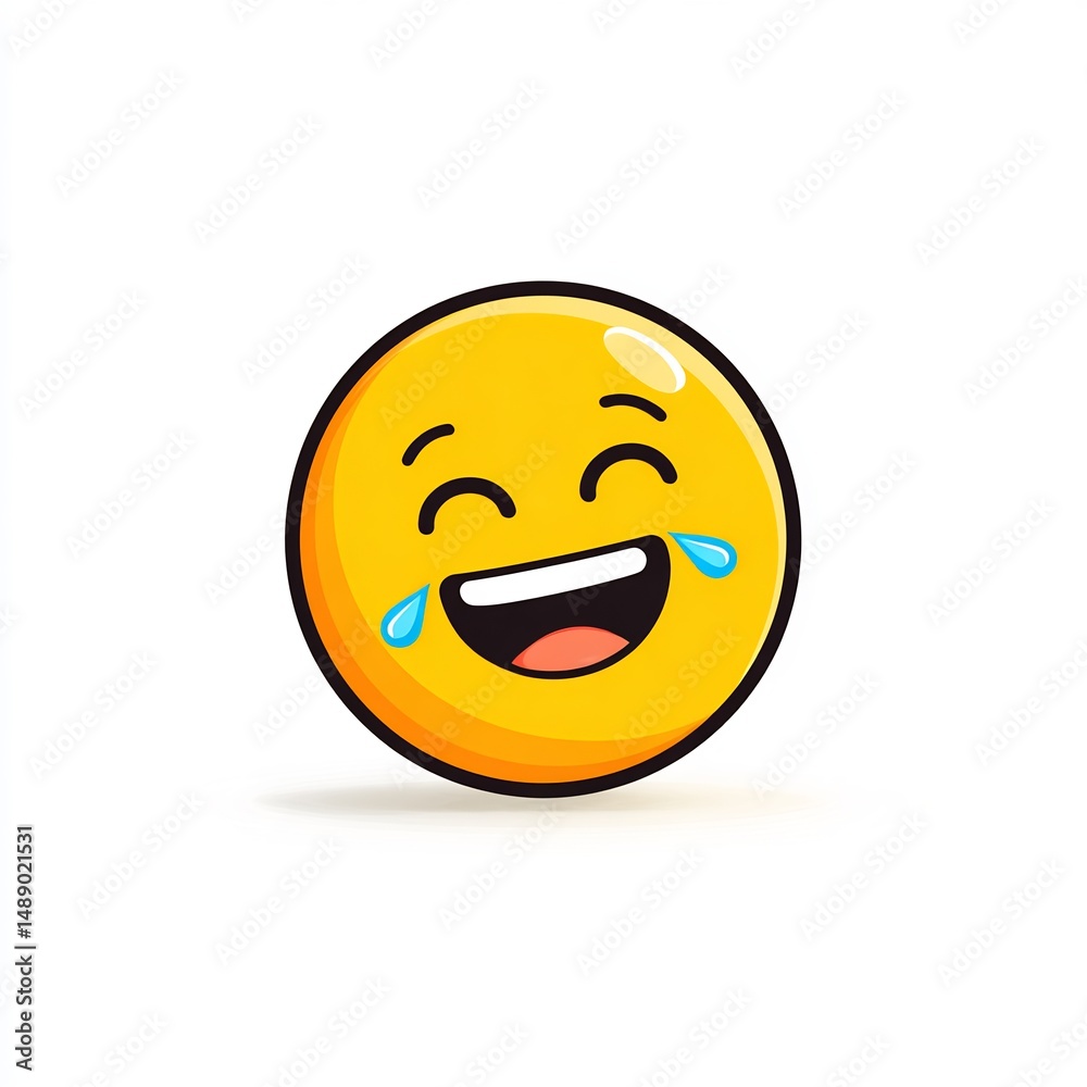 Fototapeta premium Laughing Face Emoji with Tears 