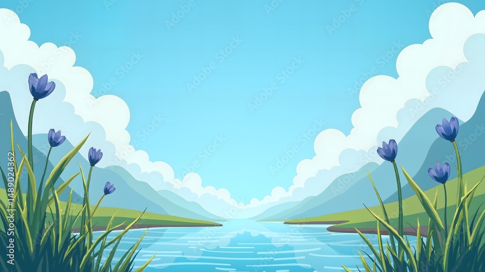 Obraz premium National Water Quality Month sale banner design free space in the center 