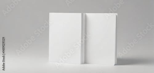 Blank book cover mockup, isolated white background,  paper,  marketing,  image