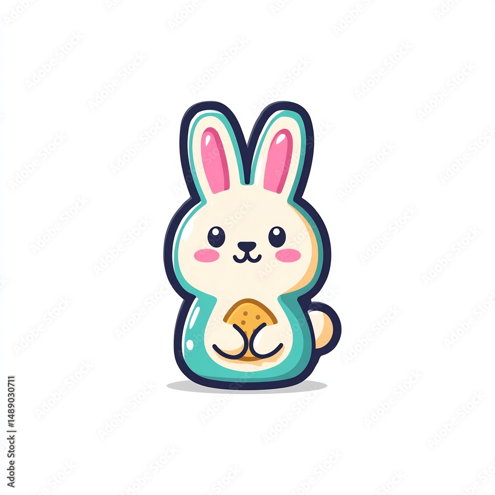 Fototapeta premium Bunny-Shaped Easter Cookie with Icing