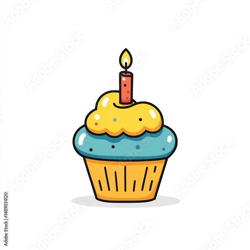 Birthday Cupcake with Candle