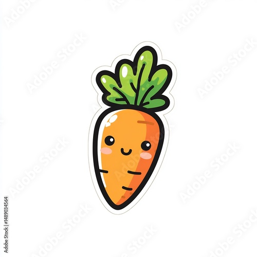 Cute easter carrot with smiling face