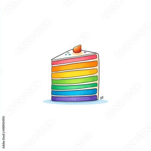 Cake with Rainbow Layers