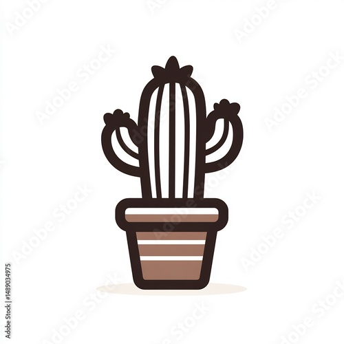Minimalist cactus in pot