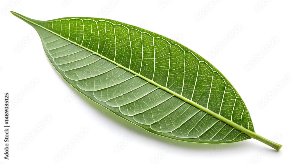 Obraz premium Mango leaf on white background. 