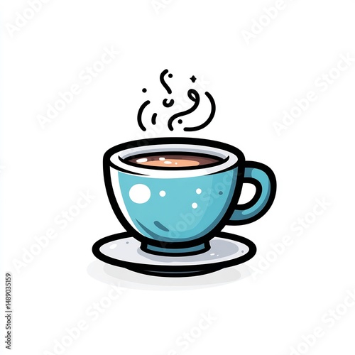 Steaming Tea Cup Cartoon 
