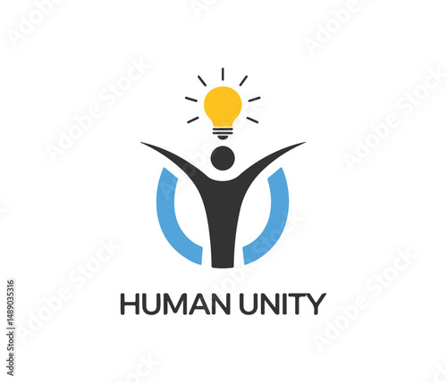Human Unity Logo Vector Global Diversity and Collaboration Symbol Design.