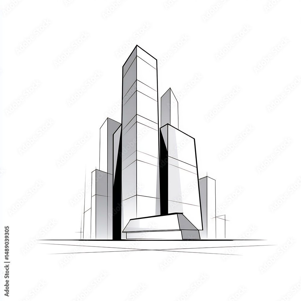 Obraz premium Abstract Office Building Shapes
