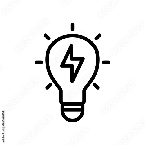 Light Bulb Icon Design in Minimalistic Outline Style